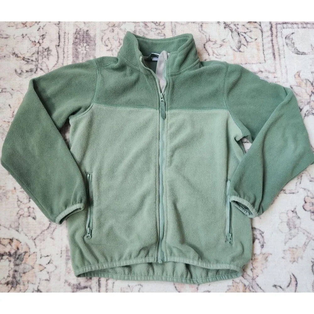 Polarn O. Pyret Sweden Youth 6-8 yrs. Green Fleece Full Zip Jacket